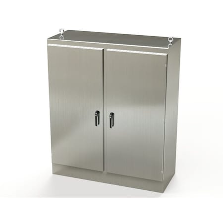 Saginaw Control & Engineering 3 Point Latch with Padlock/Keylock Handle Electrical Enclosures, 72 in H, 24 in D, 60 in W SCE-72EL6024SS6FSD